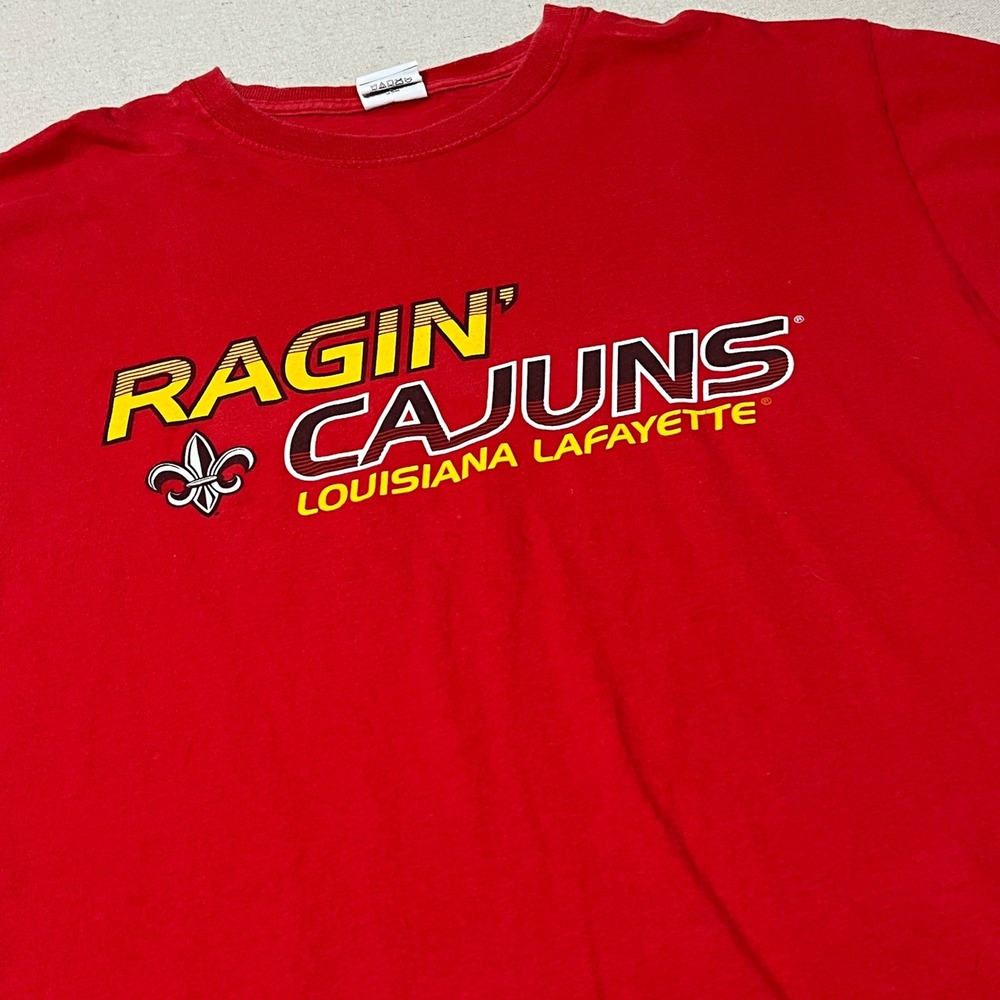 Ragin Cajuns T Shirt University of Louisiana Lafayette Red Jerzees‎ M